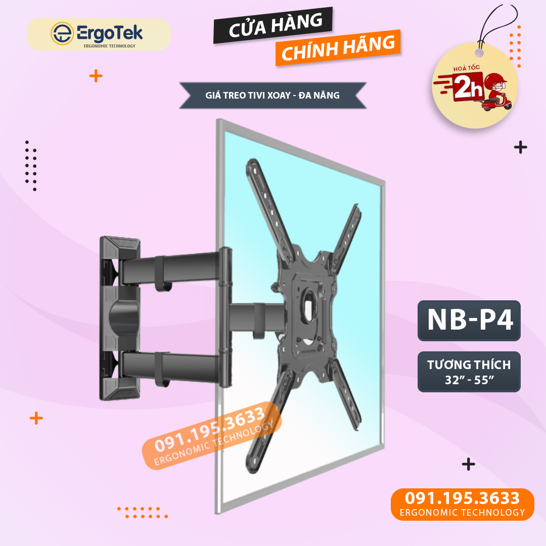 Giá treo tivi xoay đa năng NB P4 32 - 55 inch - Giá Treo Tivi Góc Tường Tiện Lợi