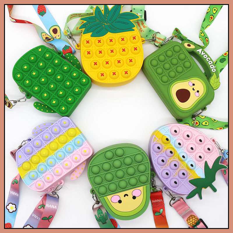 Túi đeo chéo, túi đeo pop it trẻ em, đồ chơi pop it giảm căng thẳng nhiều hình dáng - TD01 - AugustLove.Store