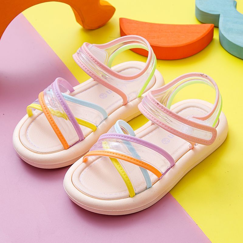 Dép sandal xăng đan quai hậu fashion cho bé gái chất liệu cao su mềm êm chân đi học đi chơi đi mưa từ 1 - 12 tuổi JDJ sandal for kids