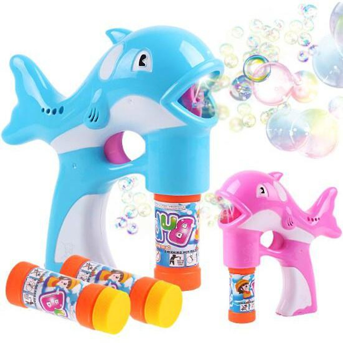 Đồ chơi súng bắn bong bóng xà phòng hình cá heo cho bé, súng bắn bong bóng, đồ chơi bong bóng, súng bong bóng, súng phun nước - Loki Kids