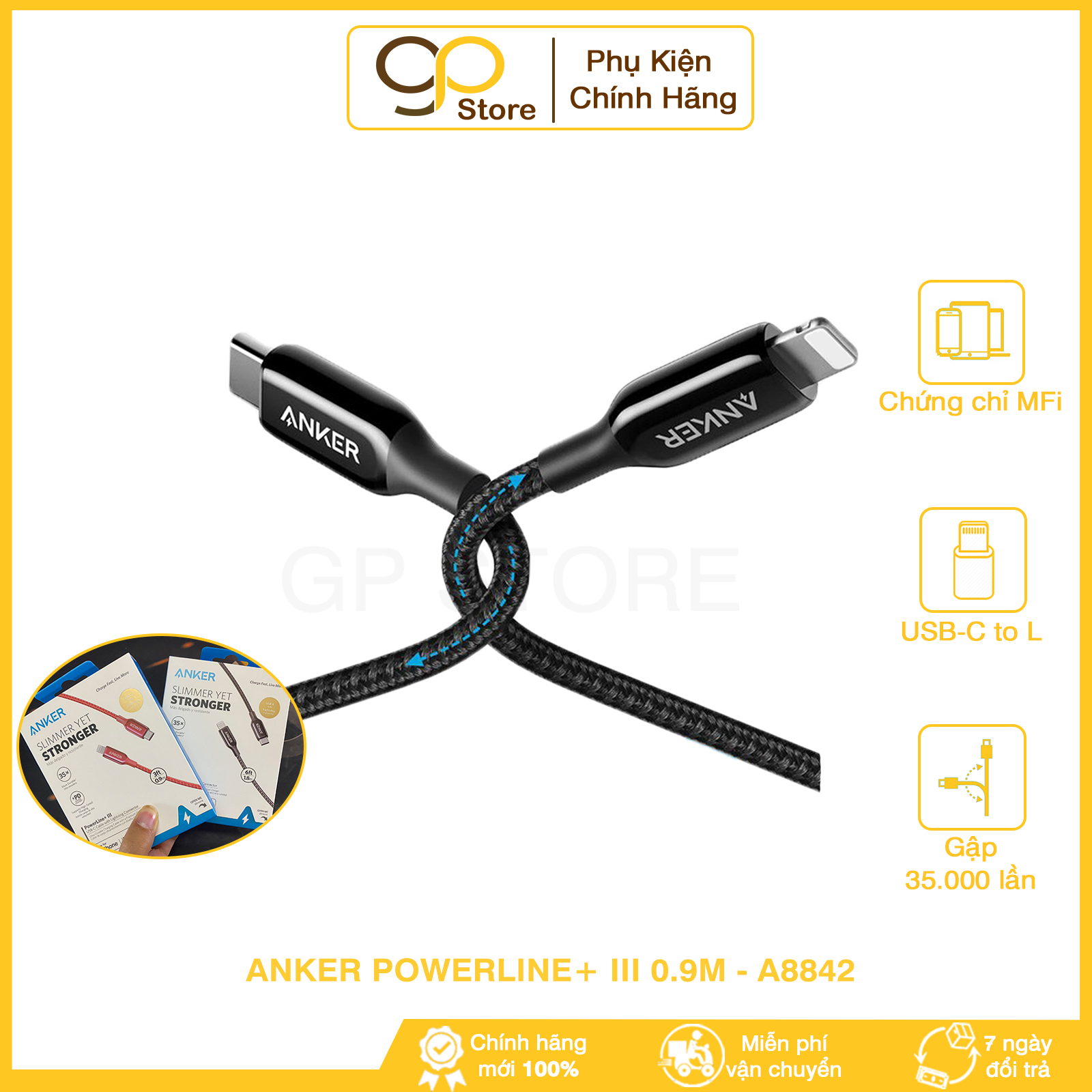 Cáp Sạc Anker PowerLine+ III USB-C to Lighning