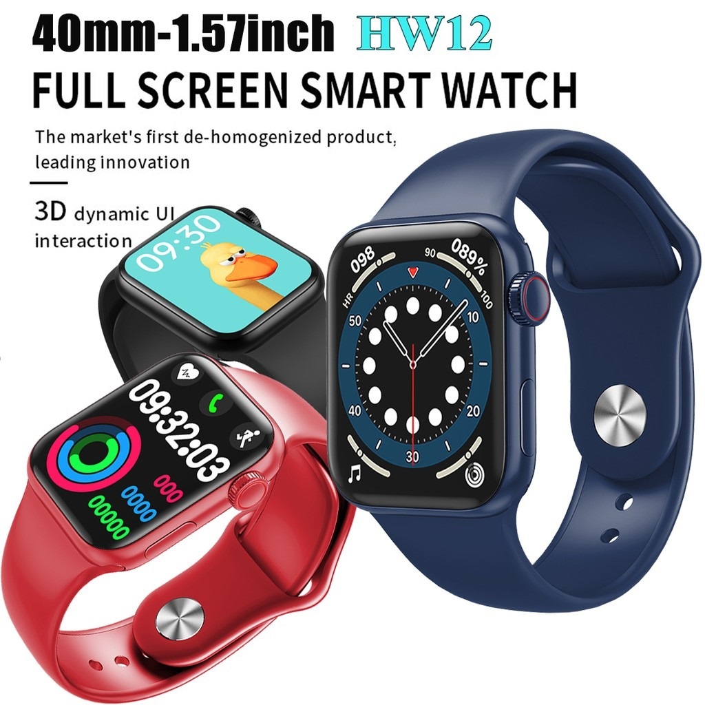 Đồng Hồ Thông Minh SmartWatch HW12 Chính Hãng - Thay Được Hình Nền Tùy Ý, Nghe Gọi Trực Tiếp, Thay Được Dây, Nút Xoay Digital Crown, Chống Nước, Tiếng Việt 100%, Nhận Thông Báo App,Màn Hình Tràn Viền 1.57inh, Theo Dõi Sức Khỏ