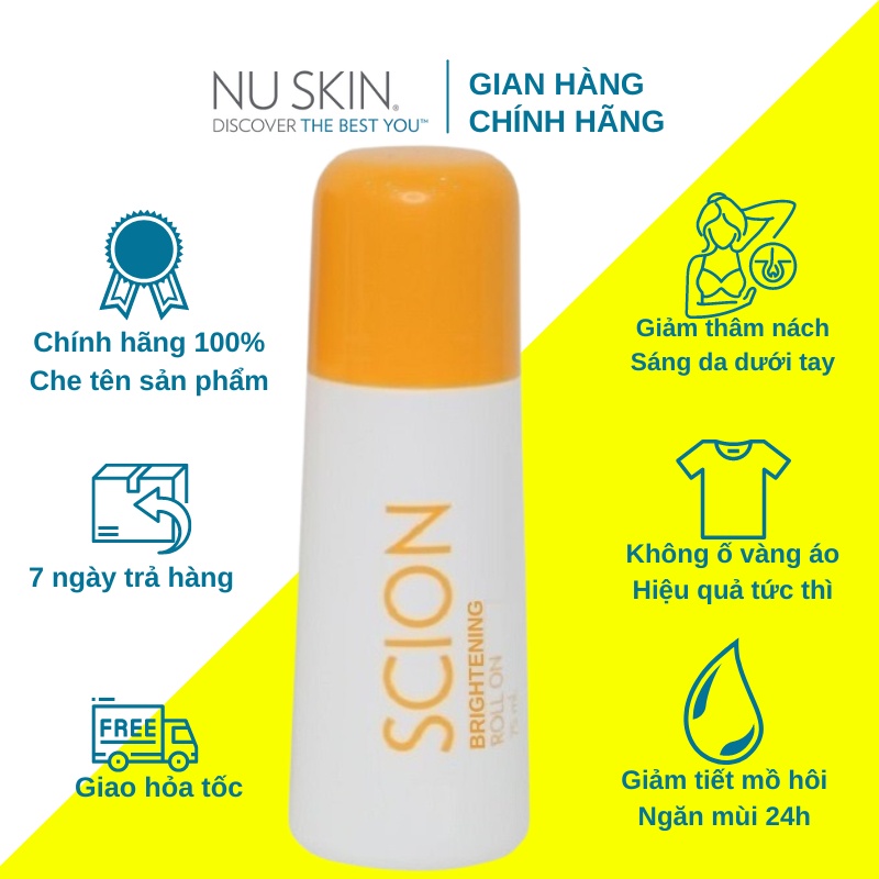   Chính hãng  Lăn khử mùi Scion Nuskin 75ml ngăn mùi hôi nách không làm ố quần áo làm sáng vùng da dưới cánh tay 