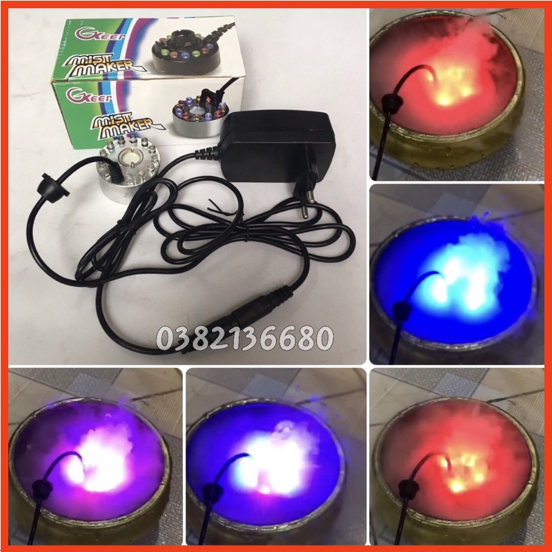 Máy tạo khói có đèn-máy phun khói dùng cho tiểu cảnh,non bộ,thác phong thuỷ,hồ cá