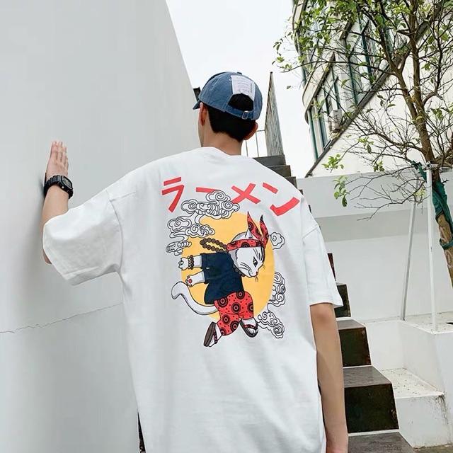 Áo thun cao cấp kiểu dáng tay lỡ Unisex Form 70kg  chú chuột mang dù đi dây  EA025