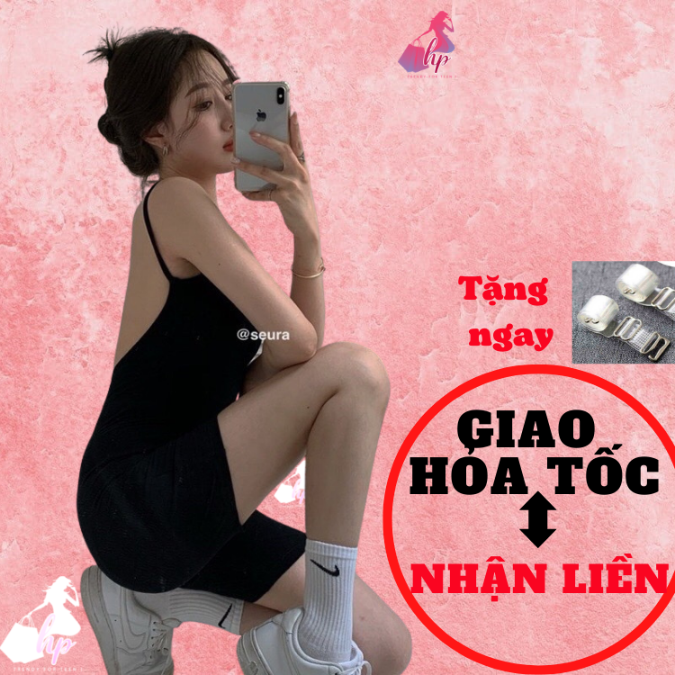 Jumsuit ngố lửng 2 dây hở lưng áo liền quần có mút ngực mẫu sexy thời trang -VD18