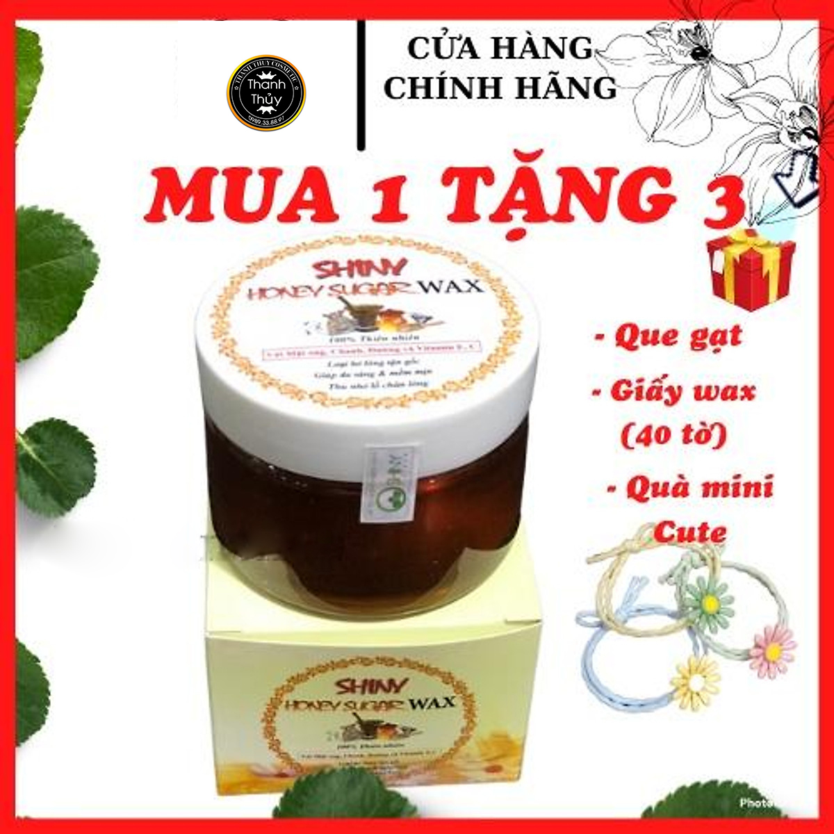 Sap wax lông mật ong Handmade(tặng kèm giấy wax+que gạt)