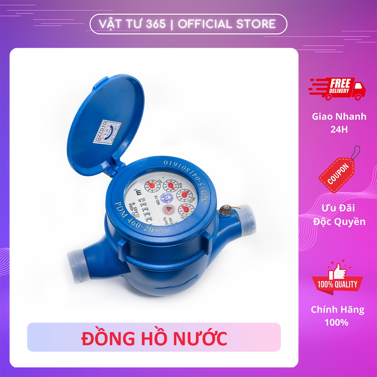 Đồng hồ nước từ Minh Hòa thân nhựa, đa tia Phi 21, Phi 27 | Hàng chính hãng