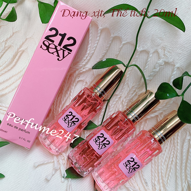 Combo 3 chai nước hoa nữ xách tay mini 20ml-mùi 212 sexy quyến rũ ngọt ngào