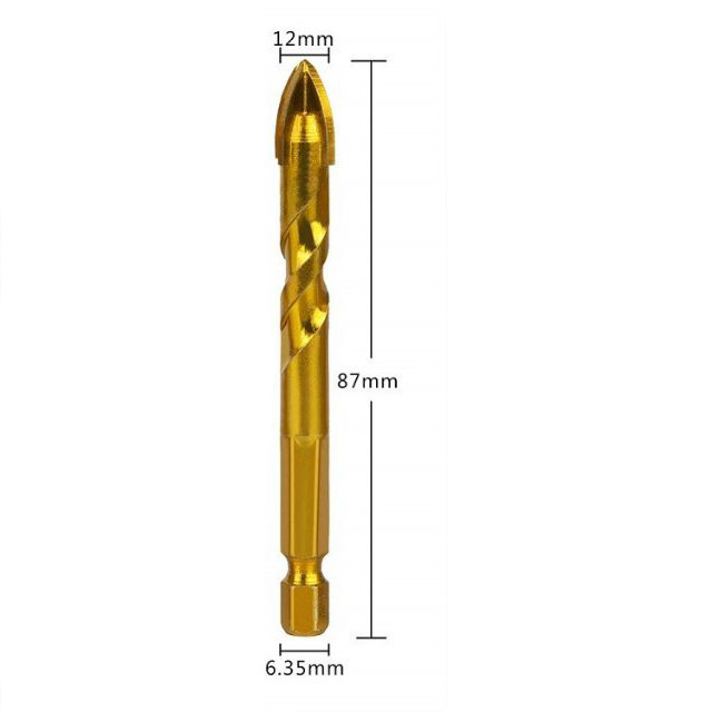 Mũi khoan đa năng phi 12mm chân lục giác, khoan kính, thủy tinh,khoan gạch men, gạch đá hoa cương