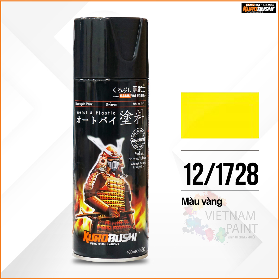Sơn xịt samurai kurobushi - màu vàng 1728 chuyên dùng cho xe máy