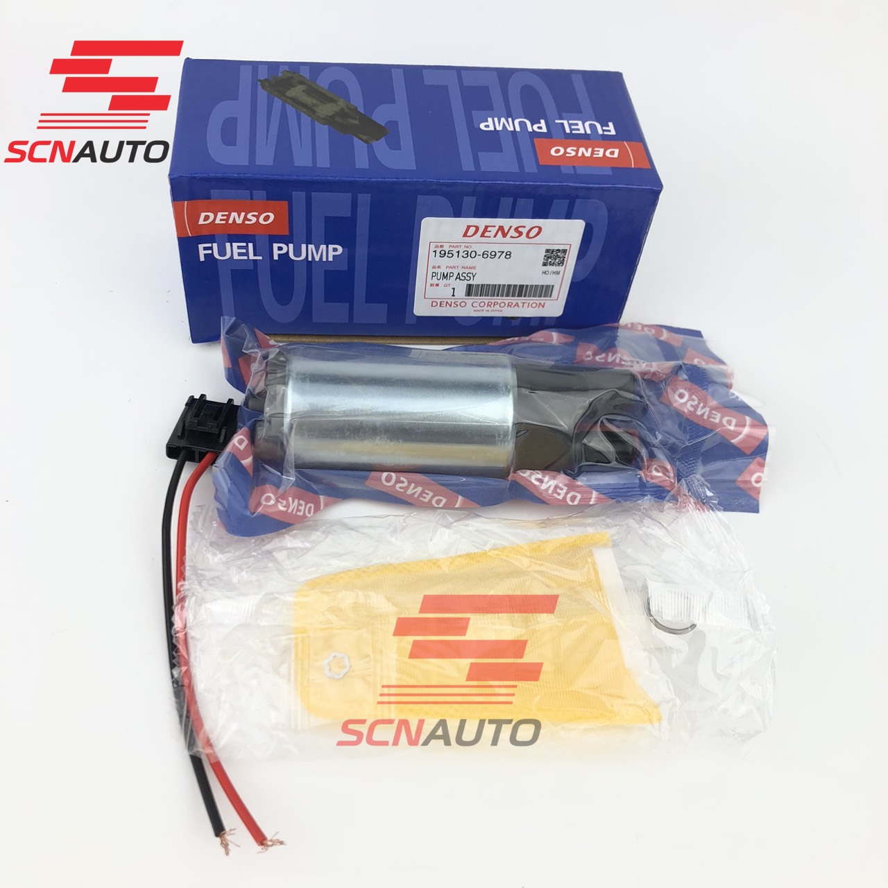 Bơm xăng denso giắc to dùng chung nhiều loại xe toyota, kia, huyndai mã 195130-6978