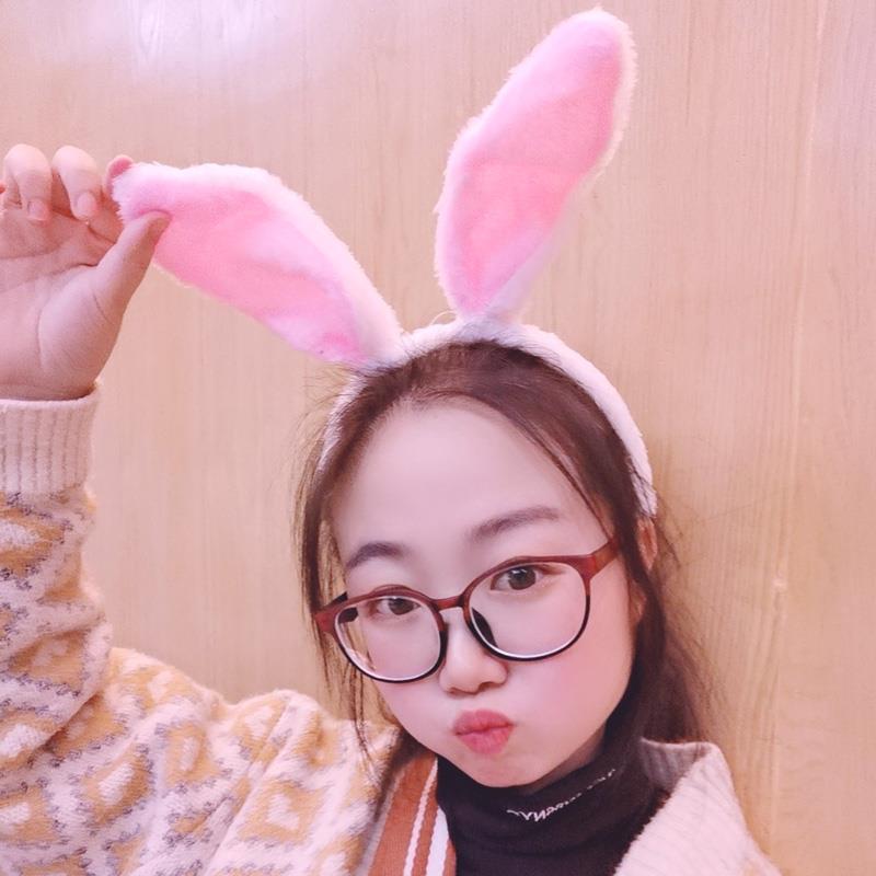 Băng đô tai thỏ lông mềm phát sáng, cài tóc kute