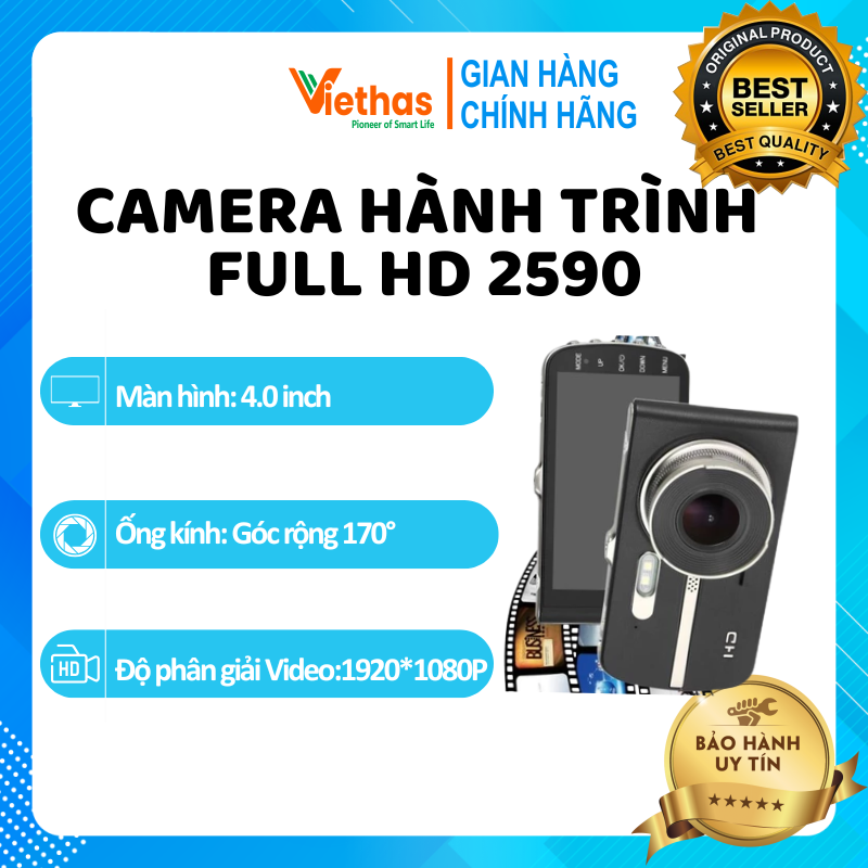 Camera hành trình kiêm camera lùi full hd elitek 2590