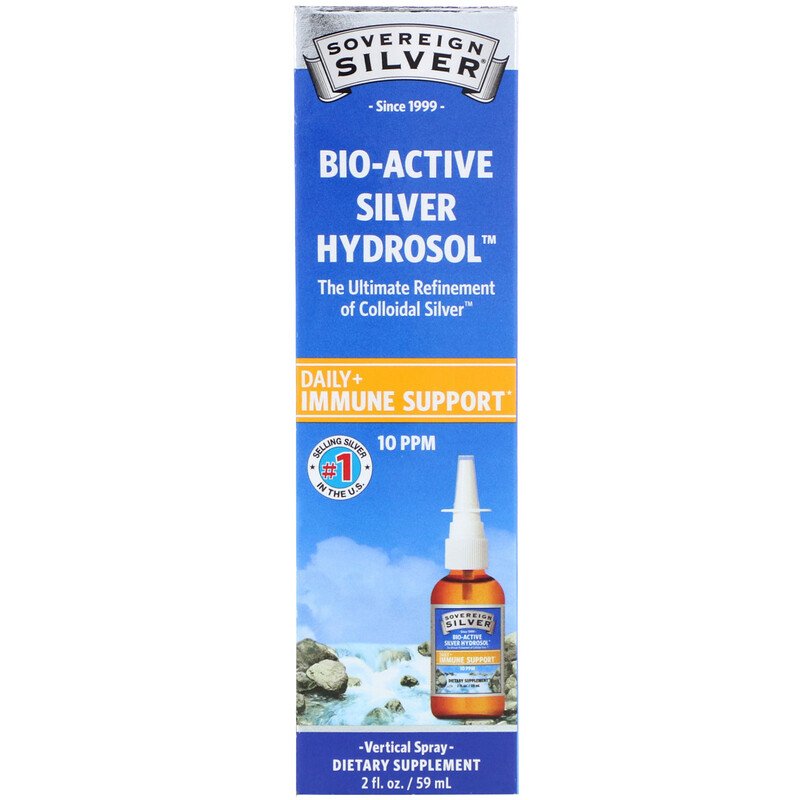 Dung dịch Bạc nano hỗ trợ miễn dịch, Sovereign Silver, Bio-Active Silver Hydrosol, Vertical Spay, 10 ppm, 2 fl oz