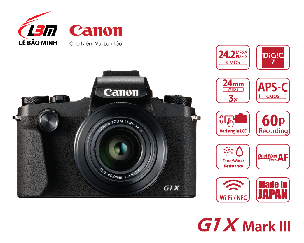 Máy ảnh canon powershot g1x mark iii - chính hãng lê bảo minh