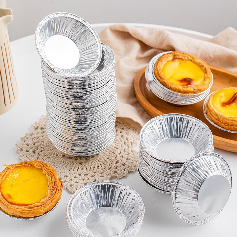 Combo 50 chén nướng giấy bạc, chén nướng bánh tart trứng, nướng đồ ăn nướng hào, nướng bánh tiện lợi.