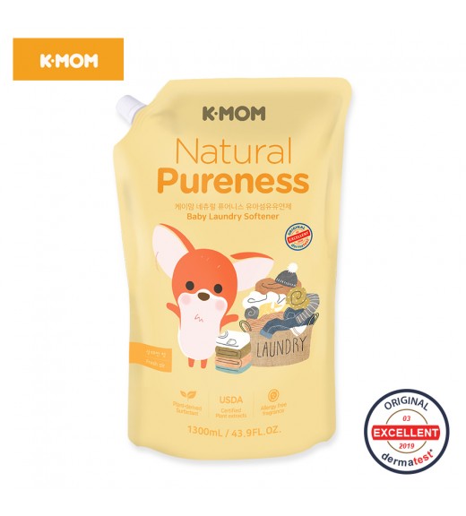 Nước xả vải sơ sinh hữu cơ k-mom hàn quốc dạng túi 1300ml - km13124