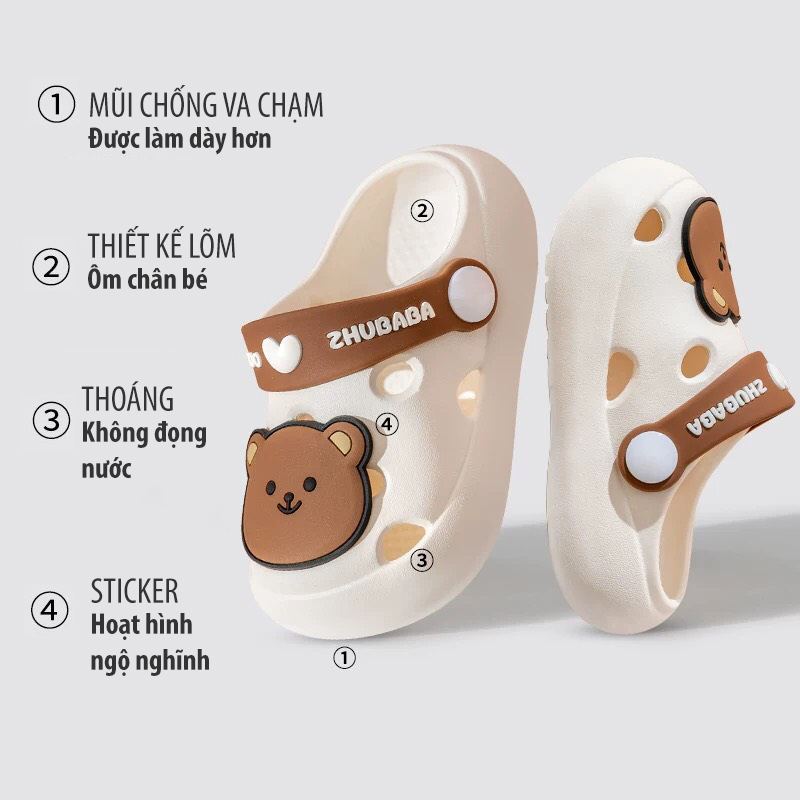 Dép bánh mì dép bé trai dép cho bé gái dép khủng long dép cá mập dép crocs cho bé - CQ03
