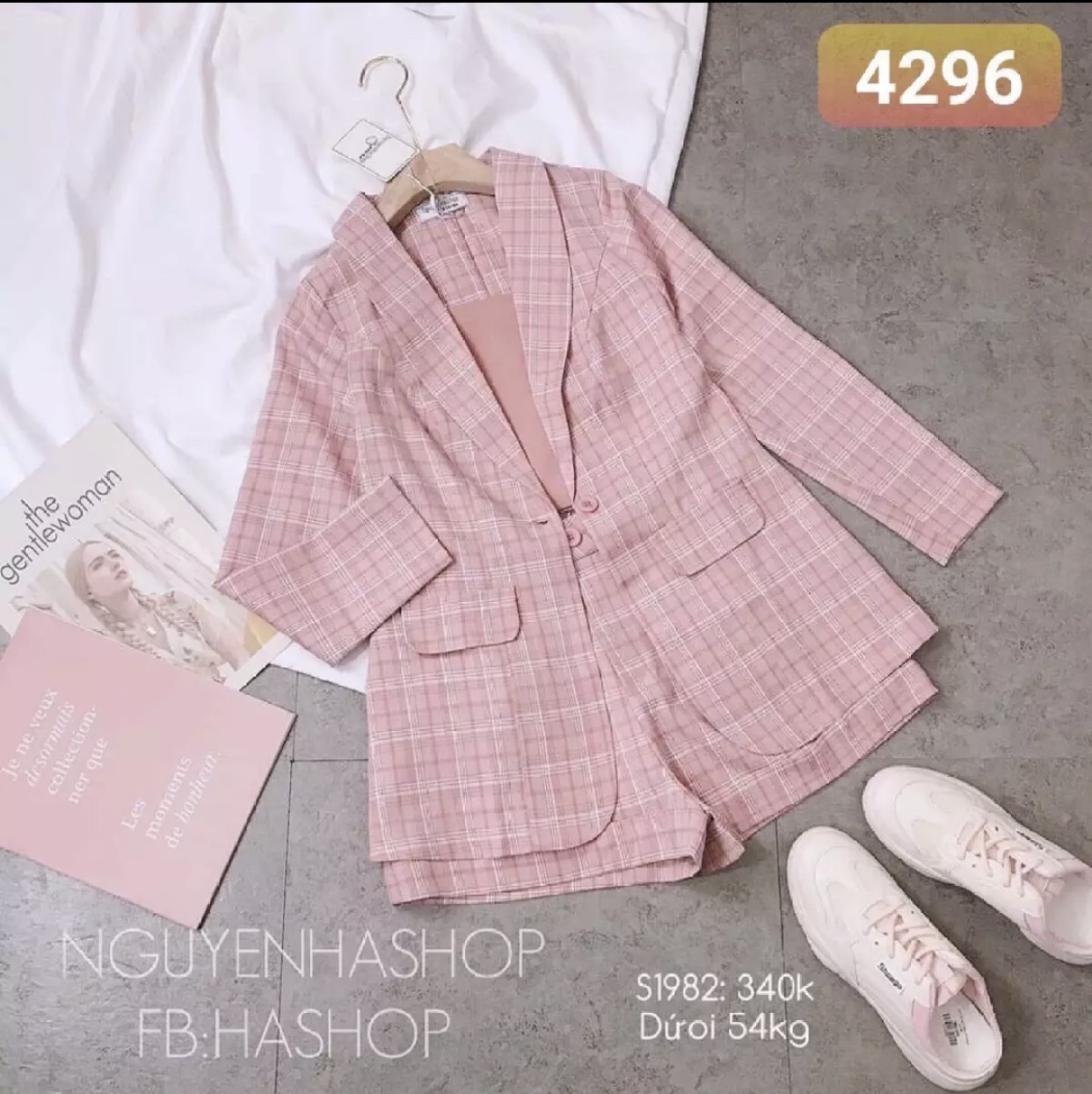 [HCM](Ảnh Thật) Sét Bộ Vest Caro Bố Siêu Xinh Chất Vải Caro Bố Siêu dày dặn Nha Khách-QC