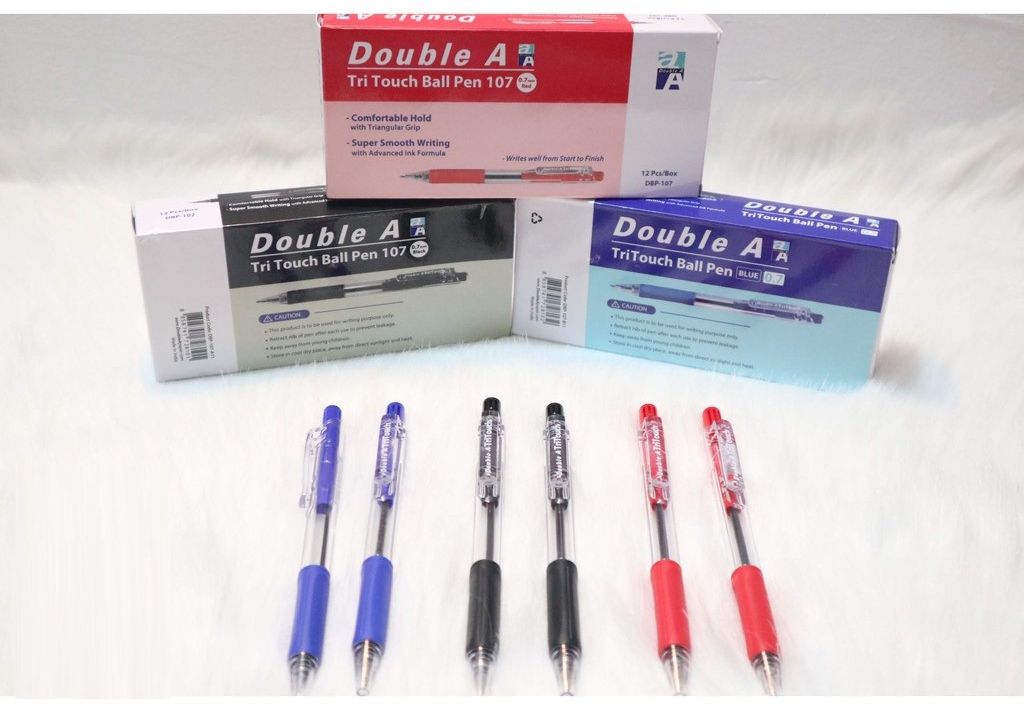 Hộp 12 bút bi bấm double a tritouch ball pen 0.7mm