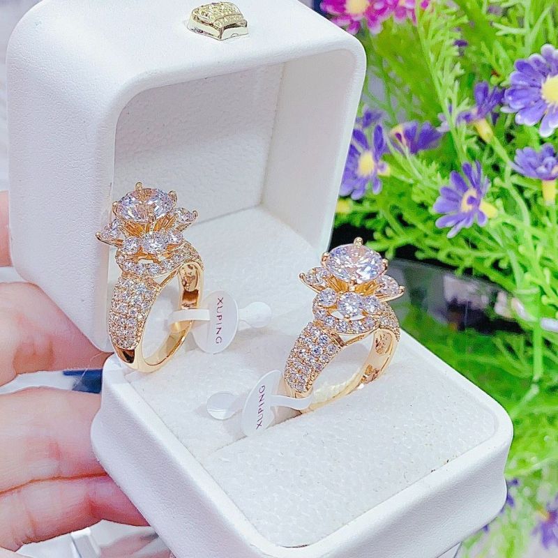 [Ảnh thật] nhẫn nữ vàng 18k đính đá - N81231 JURI SHOP không đen không dị ứng | Shop hỗ trợ đổi trả nếu không vừa