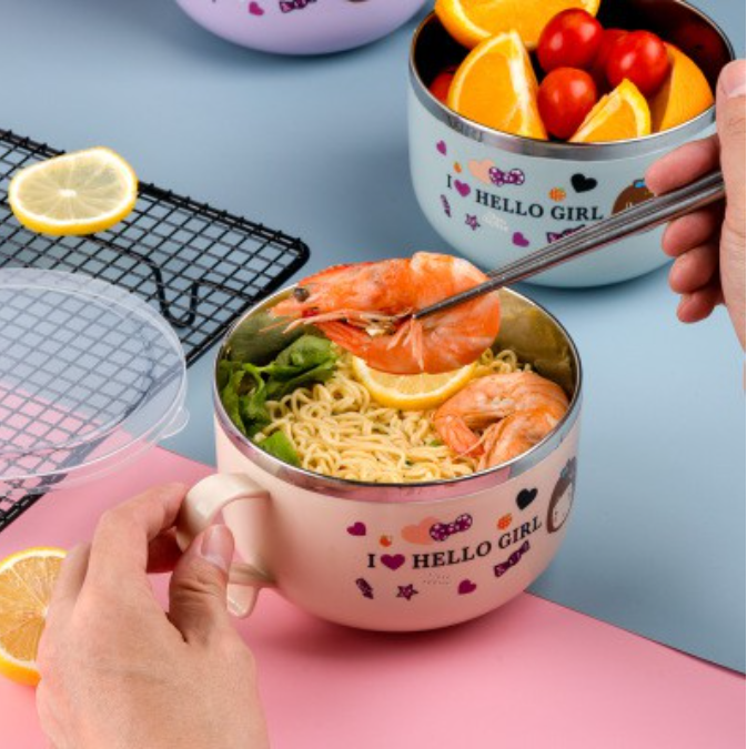 [HCM]BÁT ÚP MÌ LÀM BẰNG CHẤT LIỆU INOX CAO CẤP KO GỈ CHẤT LƯỢNG TỐT CÓ NẮP ĐẬY TIỆN DỤNG - CA MÌ CÓ TAY CẦM TIỆN LỢI TẶNG KÈM MUỖNG