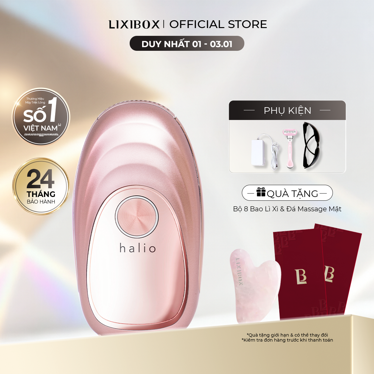   TƯNG BỪNG ĐÓN XUÂN  Máy Triệt Lông Băng Lạnh Trẻ Hóa Da Halio IPL Cooling Hair Removal Device 999999 Xung Ánh Sáng 