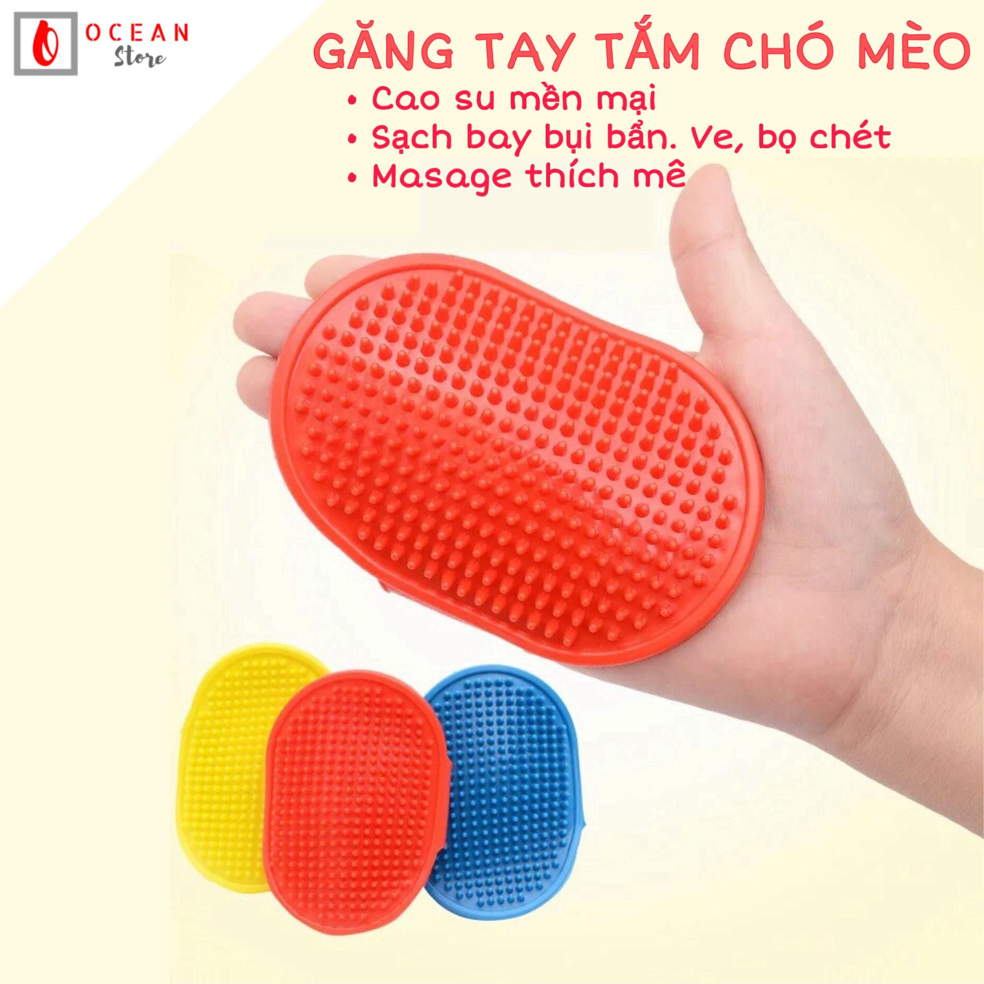 Găng tay tắm cho chó mèo cao su - phụ kiện thú cưng g03