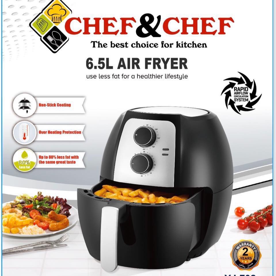 Nồi chiên không dầu chef&chef yj-702 6.5l 1800w bảo hành 12 tháng