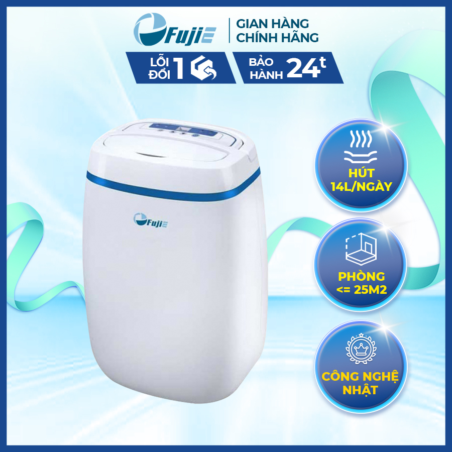 Máy hút ẩm dân dụng FujiE HM-614EB hút ẩm 14L/ngày, công nghệ Nhật Bản, bảo hành chính hãng 24 tháng