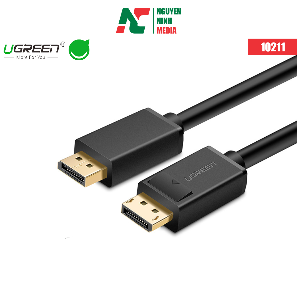 Dây cáp displayport 2 đầu đực tốc độ 21.6gbps dài 2m ugreen dp102 10211