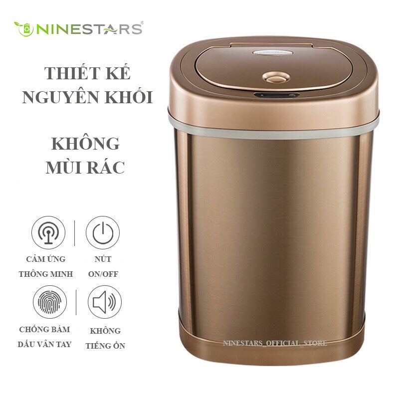 Thùng rác thông minh NINESTARS đóng mở tự động cao cấp 15L