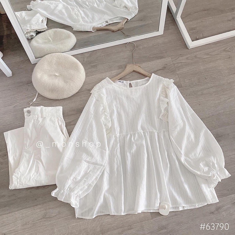 Áo Babydoll Viền Bèo Kèm Hình Thật Ở Cuối