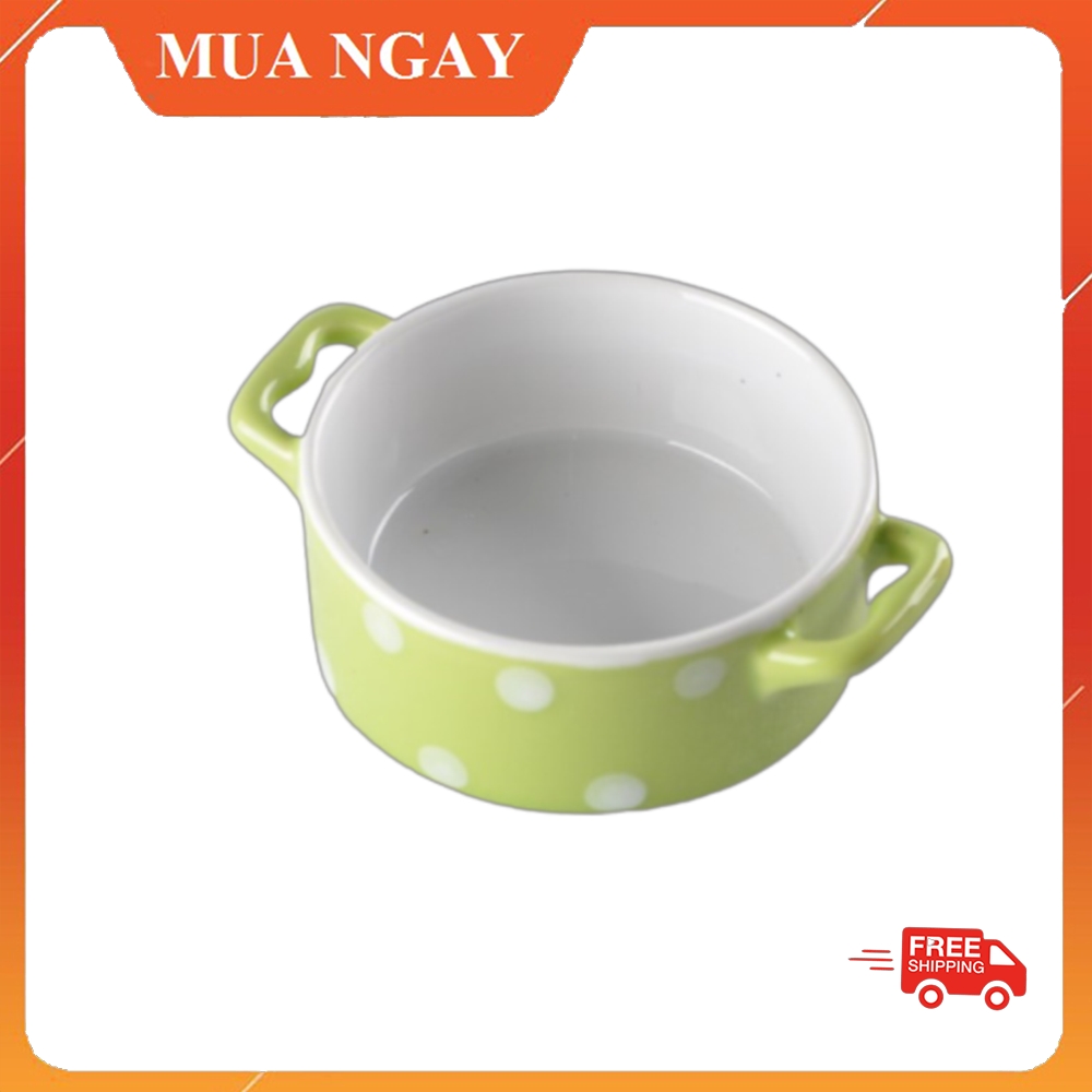 Bát ăn dặm cho bé bằng sứ cao cấp kiểu nhật nồi chấm bi cây xinh xắn