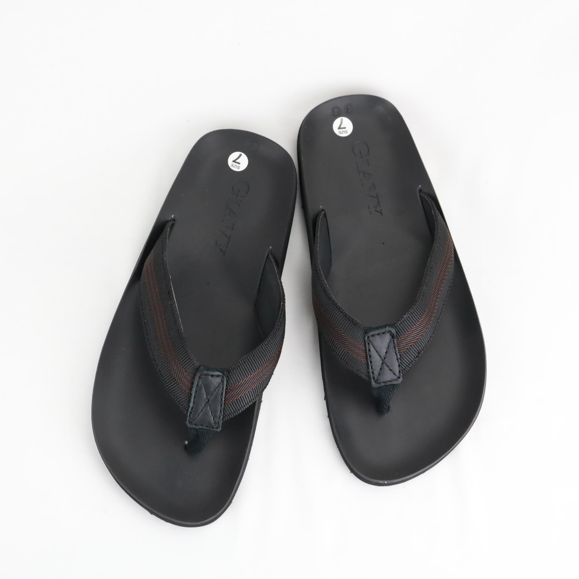 Dép kẹp nữ GIAVY-Dép quai dù mềm đế cao su K501 màu đen