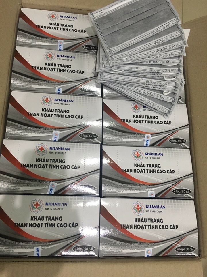 [VỊNH VÂN PHONG]HỘP 50 CÁI KHẨU TRANG KHÁNH AN (VIP) 4 LỚP KHÁNG KHUẨN (MÀU XÁM)