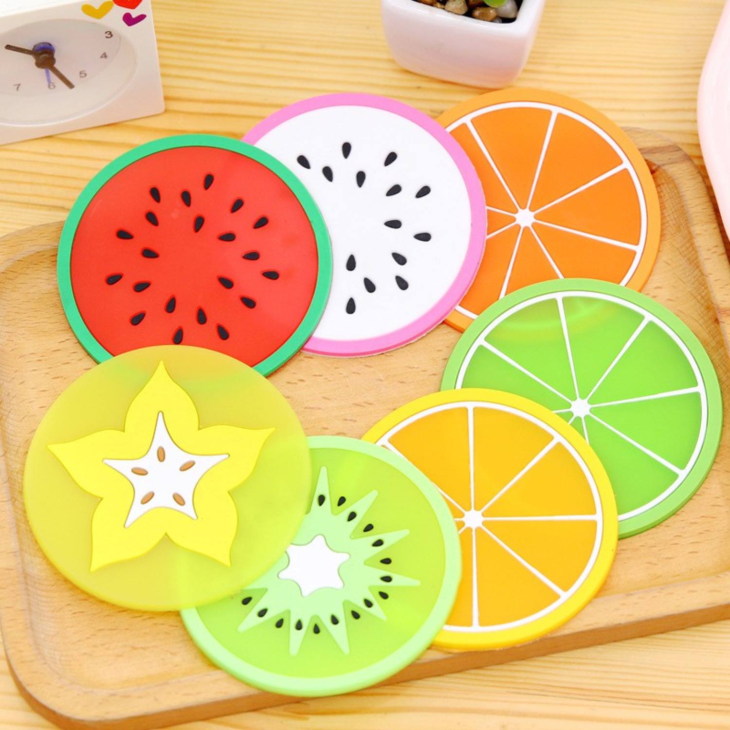 Lót ly lót cốc hình trái cây tươi mát nhiều mẫu lựa chọn