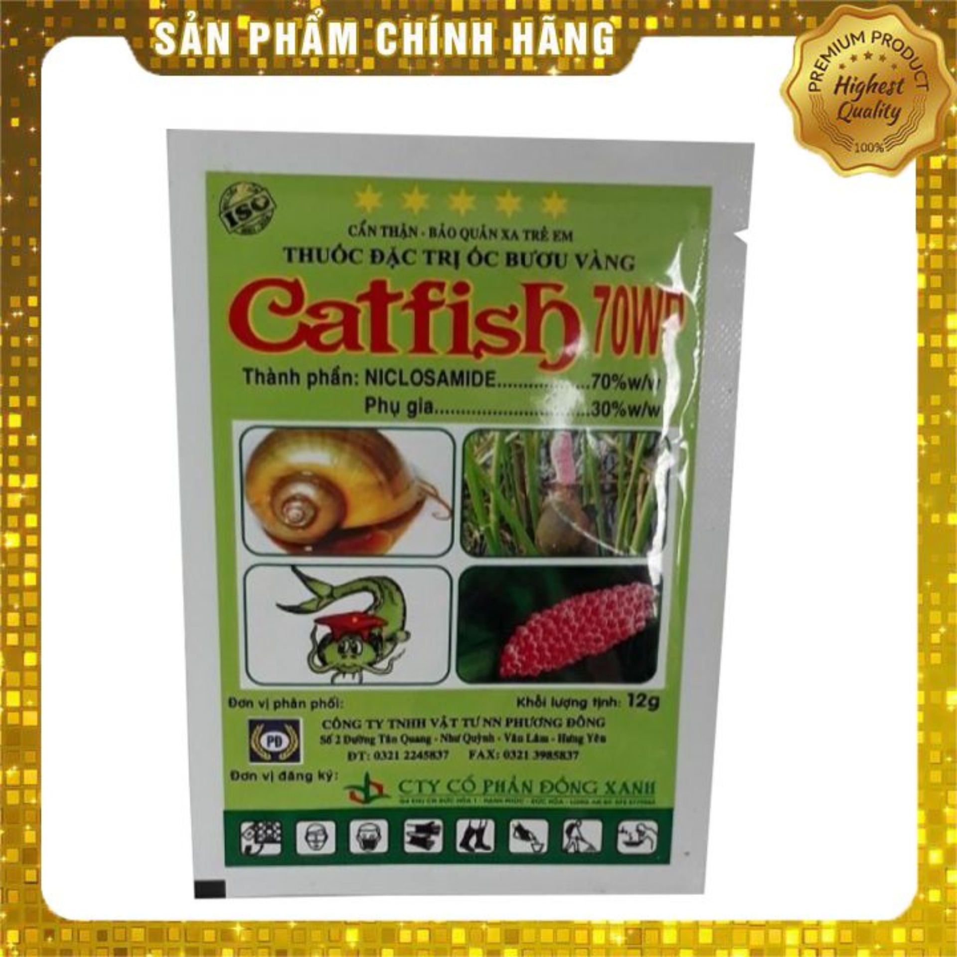 Combo 2 gói thuoc trừ ốc Catfish 70WP (10g) diệt hiệu quả ốc bươu vàng