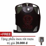 Bình đựng rượu inox 0.5 lít logo CCCP dập nổi inox loại dày