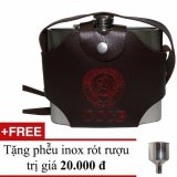 Bình đựng rượu inox CCCP 1 lít (32oz), inox loại dày 0.6 ly tặng kèm phễu rót