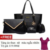 Bộ 4 túi xách thời trang hàn quốc cao cấp + Tặng 1 áo thun nữ