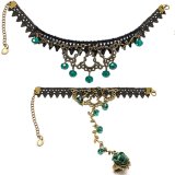 Bộ vòng tay và vòng cổ choker ren sắc xanh duyên dáng set2-9850-179