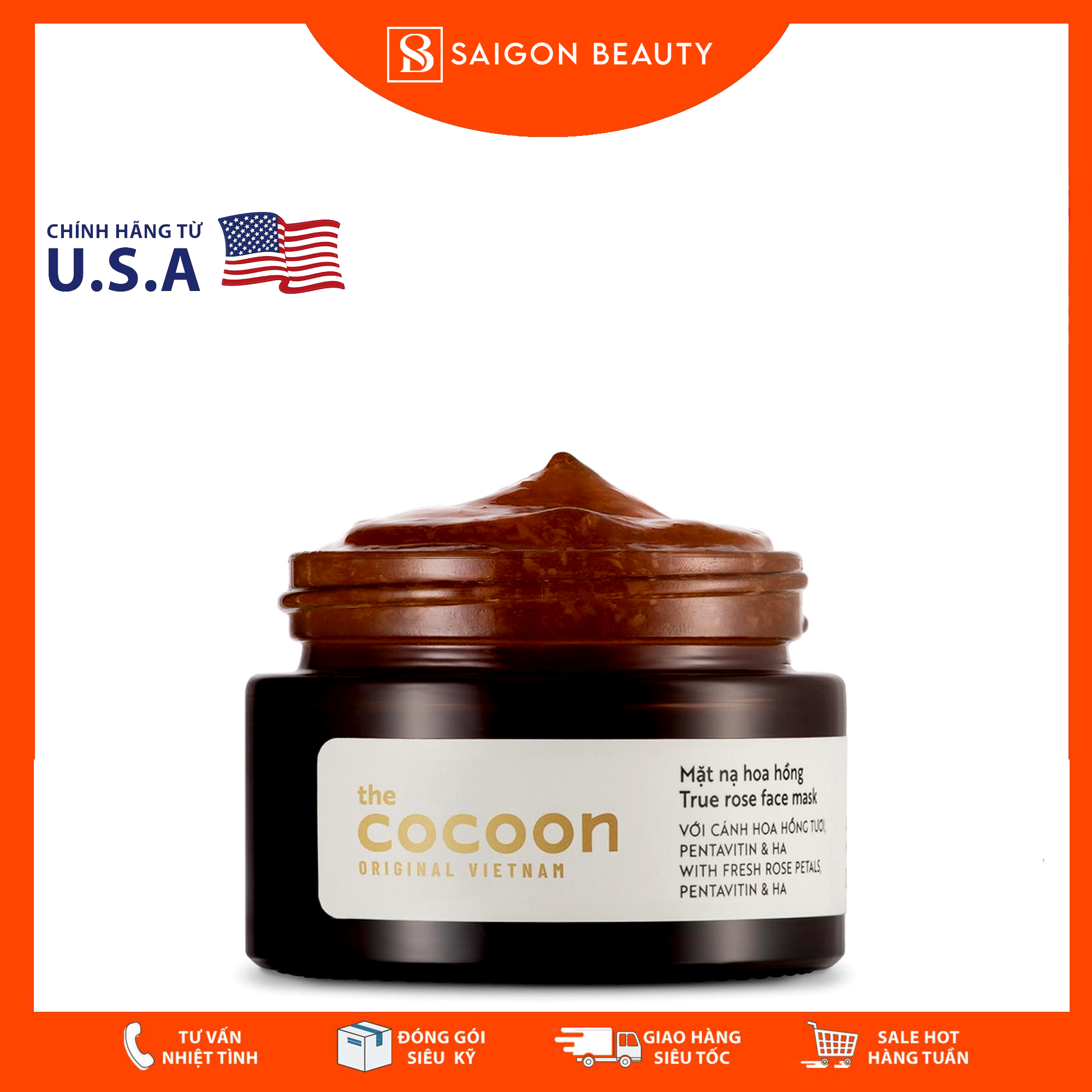 Mặt nạ hoa hồng cocoon - true rose face mask