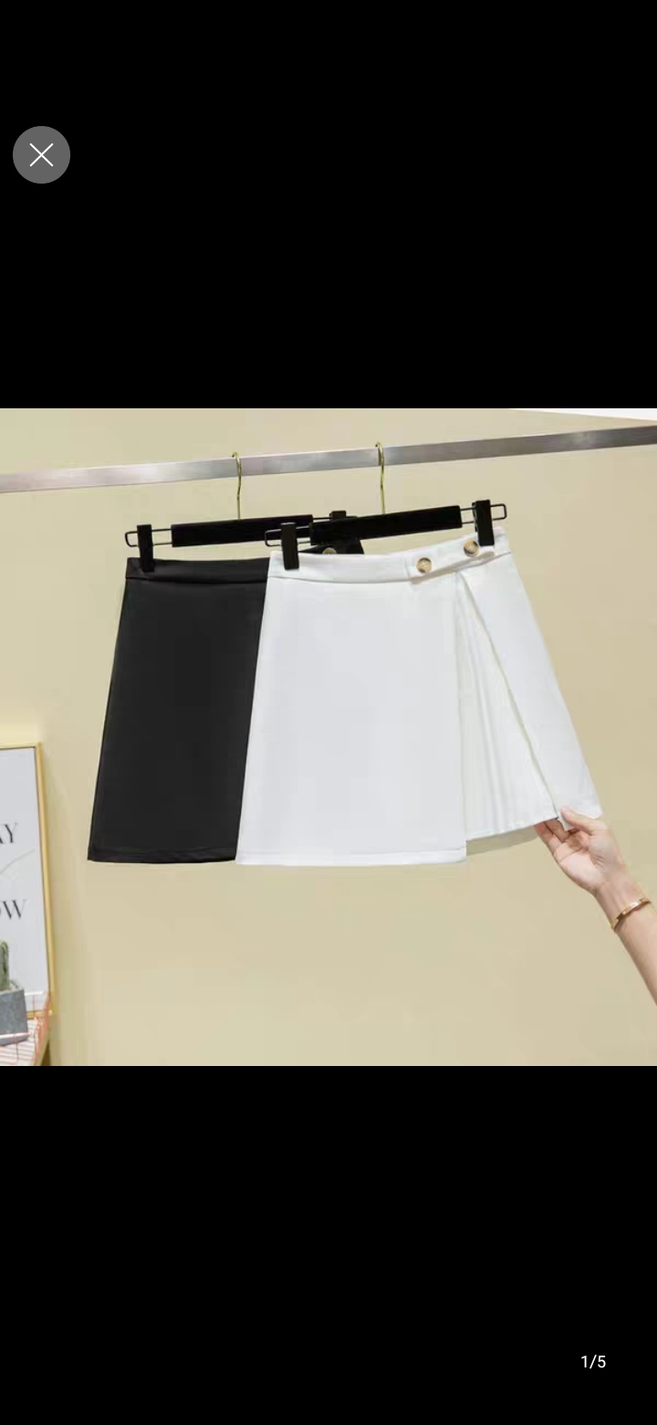 (BIG SIZE) Chân váy vạt lệch xếp ly trong có quần C046