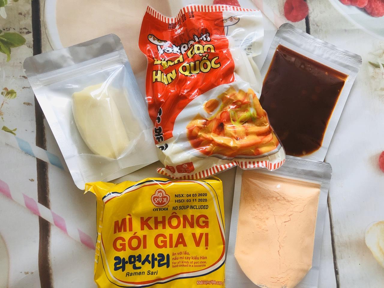 Combo 1kg bánh gạo + 100g phô mai mozzazzella+100g sốt+100g bột phô mai+ 1 gói mì 110g_titimart