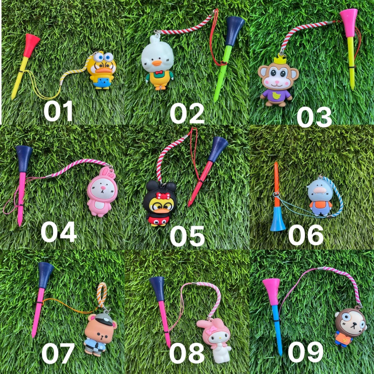Tee golf hoạt hình 4d new shop golf hồng nhung