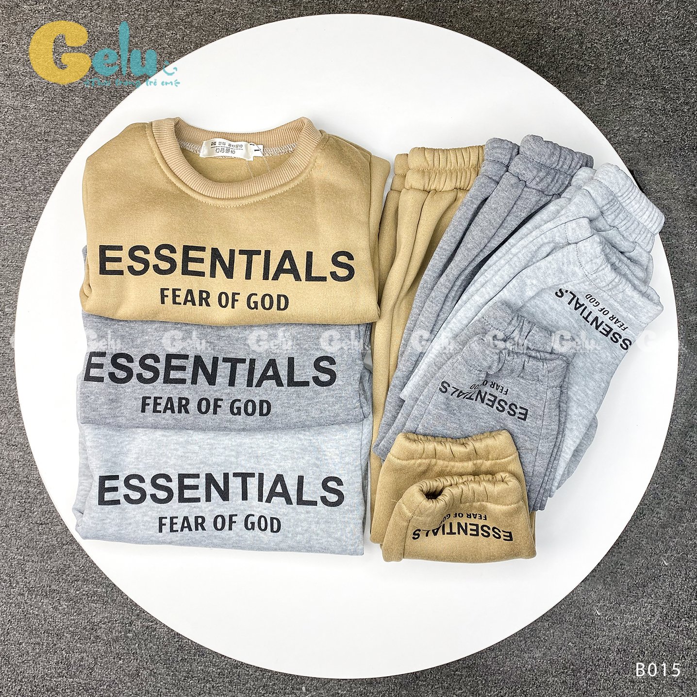 Bộ quần áo thu đông cho bé, Đồ bộ thu đông essential cho bé - Gelu kids-GLB013