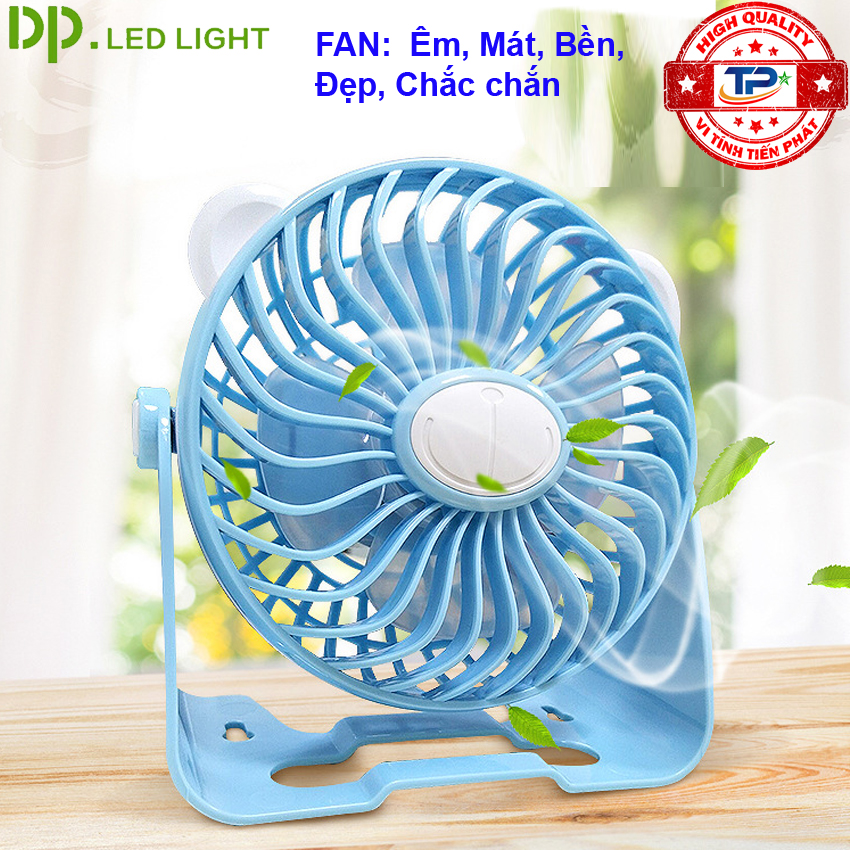 Quạt sạc tích điện DP DP-7609 đế quạt để bàn hoặc treo lên được