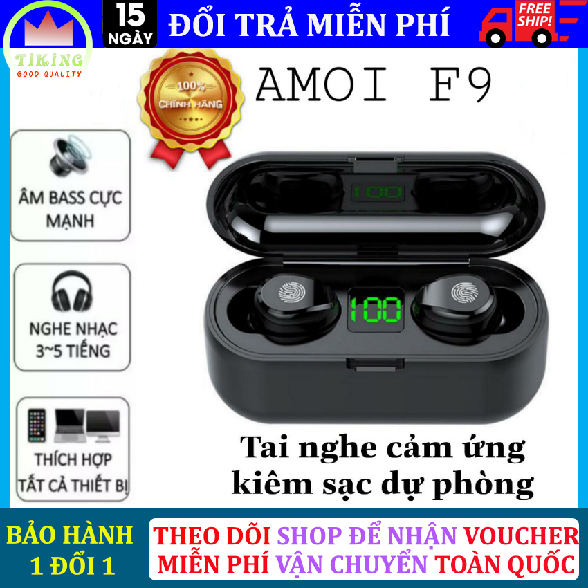 Tai nghe bluetooth không dây 5.0 Yoking F9 phiên bản cảm ứng chạm kiêm sạc dự phòng 2000mAh, điều khiển cảm ứng Tai Nghe Không Dây Hay Hơn i7s, i11s, i12s [Cam kết bảo hành 1 đổi 1]